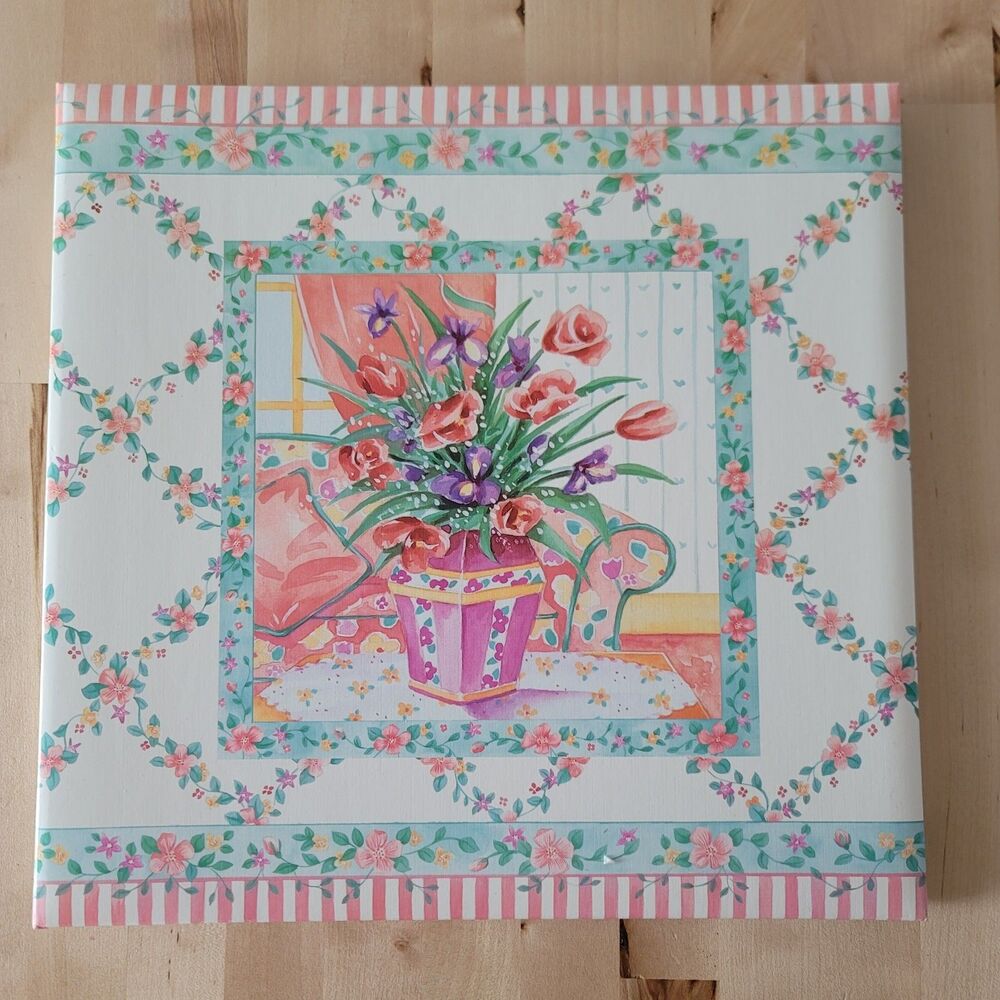 New Vintage 90s Carlton Cards Scrapbook Pink Purple Floral Nostalgia Coquette